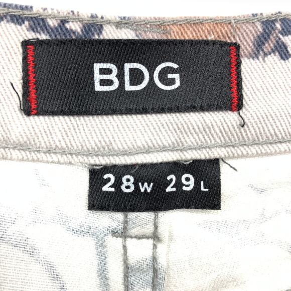 BDG High Rise Twig Ankle Jeans Womens Size 28 Muted Floral Watercolor Print - Picture 6 of 8